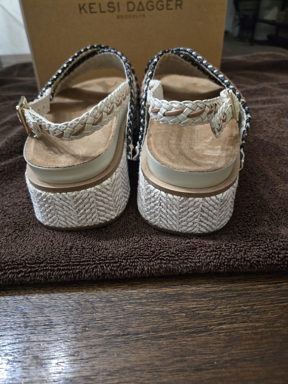 Kelsi Dagger Kids Natural Braided Slingback Sandals EUC SIZE 10 - Picture 5 of 13